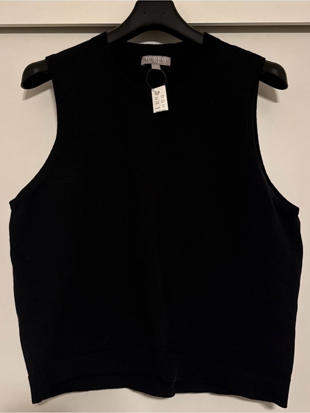 J. Crew Black Sleeveless Knit Short Tank Sz XL women’s